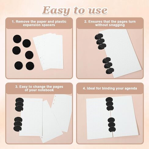 15 Pieces Discbound Expansion Discs 2 Inch 54mm Large Black Plastic Book Binding Discs Disc Binder System Binder Rings Accessories Disc Bound Planner Supplies for DIY Notebooks Planner Scrapbooking in Saudi Arabia