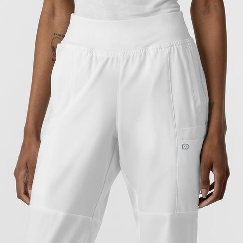 WonderWink W123 Women’s Comfort Waist Cargo Jogger Pant — White, Medium Petite in Saudi Arabia