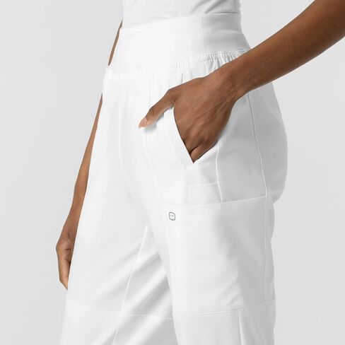 WonderWink W123 Women’s Comfort Waist Cargo Jogger Pant — White, Medium Petite in Saudi Arabia