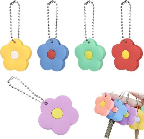 iplusmile 5 Pack Key Caps Covers Tags - Cute Rubber Key Identifier Rings Labels Protector Caps for Home Apartment Accessories, Compatible with Flat Keys Over 6.5cm, Not Fit Standard 1" Key in Saudi Arabia