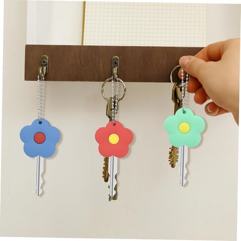 iplusmile 5 Pack Key Caps Covers Tags - Cute Rubber Key Identifier Rings Labels Protector Caps for Home Apartment Accessories, Compatible with Flat Keys Over 6.5cm, Not Fit Standard 1" Key in Saudi Arabia