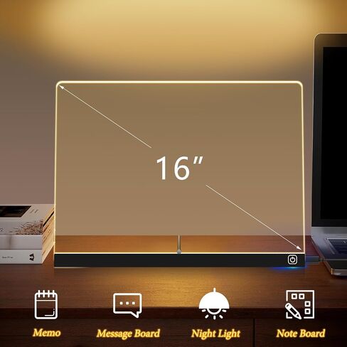 16“ LED Drawing Message Note Board 7 Colors Light Acrylic Dry Erase Lumiboard with Colors 2 Modes as Night Light for Kids Room/Store/Office Ideal Gift for Festival Decoration 7 Markers in Saudi Arabia