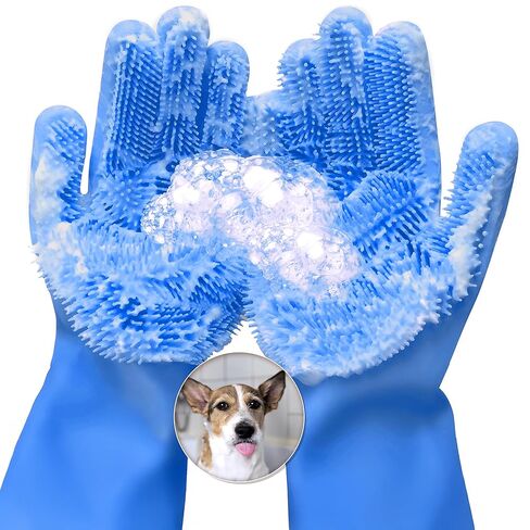 ALPENKOK 1 Pair Silicone Gloves for Washing Dishes – Tear-Resistant Silicone Dishwashing Gloves with Scrubber |Household Use in Kuwait