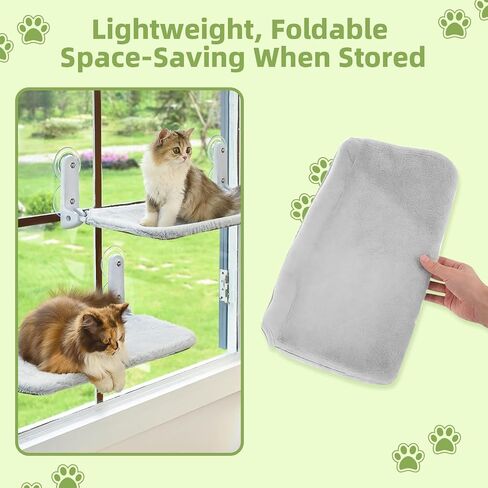2PCS Replacement Cover for Cat Window Perch, L Size Cordless Cat Window Hammock Bed Accessories, Reversible Breathable/Warm Seat Cover for Inside (Grey, 23.6''L×11.8''W) in Saudi Arabia