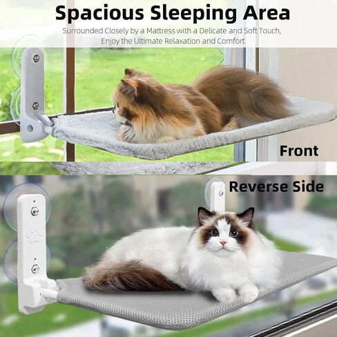 2PCS Replacement Cover for Cat Window Perch, L Size Cordless Cat Window Hammock Bed Accessories, Reversible Breathable/Warm Seat Cover for Inside (Grey, 23.6''L×11.8''W) in Saudi Arabia
