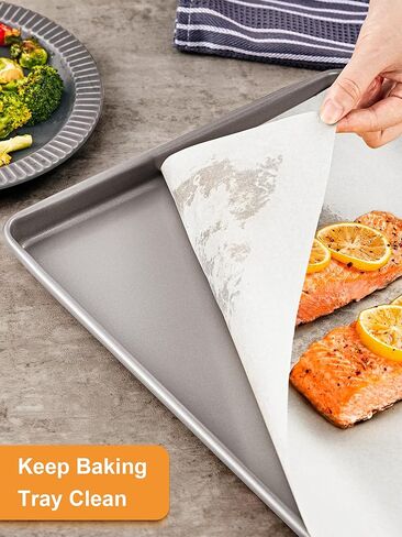 Smartake 120pcs أوراق ورق البرشمان ، ورقة عمود شهادة جامعية قبل 12x16 بوصة للخبز للخبز ، ورق الخبز غير القصوى ، لب الخشب الطبيعي ، لمقلاة الهواء ، فرن شواء الرف (غير مبيد) in Kuwait