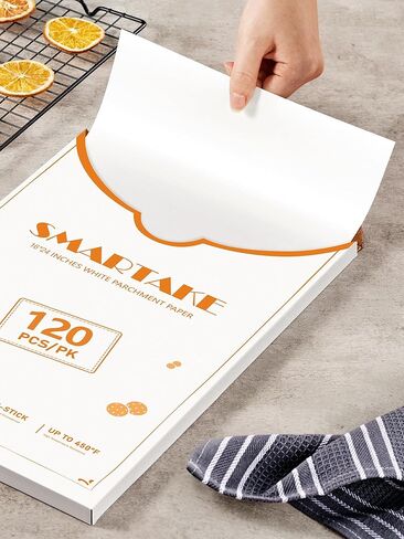 Smartake 120pcs أوراق ورق البرشمان ، ورقة عمود شهادة جامعية قبل 12x16 بوصة للخبز للخبز ، ورق الخبز غير القصوى ، لب الخشب الطبيعي ، لمقلاة الهواء ، فرن شواء الرف (غير مبيد) in Kuwait