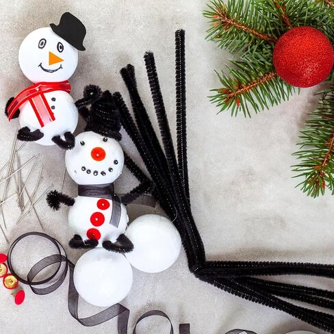 Essentials By Leisure Arts Chenille Stems White 12" 3Mm 25Pc - Versatile Pipe Cleaners for Crafts, DIY Projects, and Decorations - Bright, Flexible Craft Pipe Cleaners in Saudi Arabia