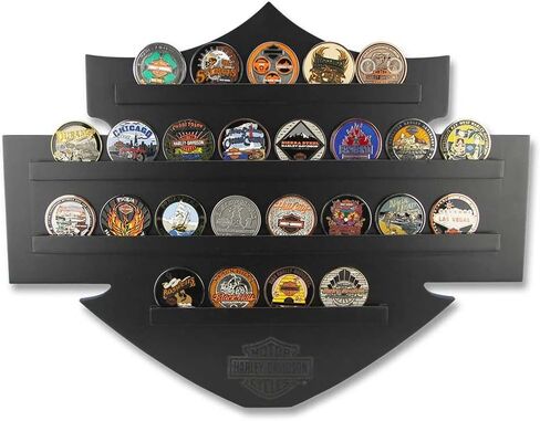 Harley-Davidson Bar & Shield Wall Coin Display ، يحمل 25 قطعة نقدية ، أسود 8005139 in Saudi Arabia