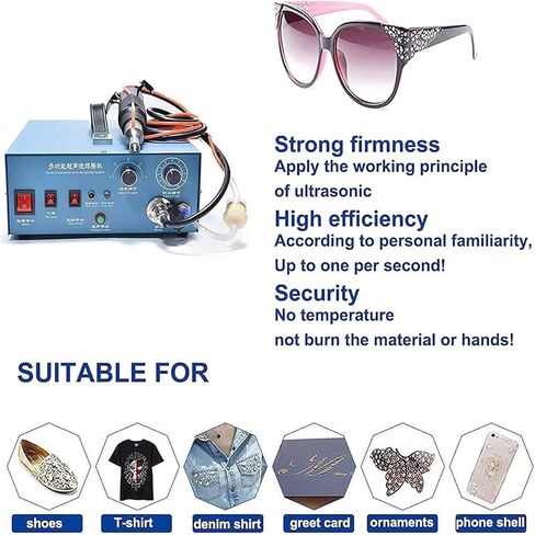 500W MEDS Beads Machine ، STERTER RHINESTONE و Applicator مع 8 بتات الحفر ، آلة إصلاح PEARL RHINESTONE ، 80pcs/min | لا حاجة الغراء in Kuwait