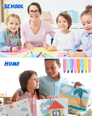 12 Colors Silky Gel Crayons, Twistable Crayons, Washable, Easy-Grip in Saudi Arabia