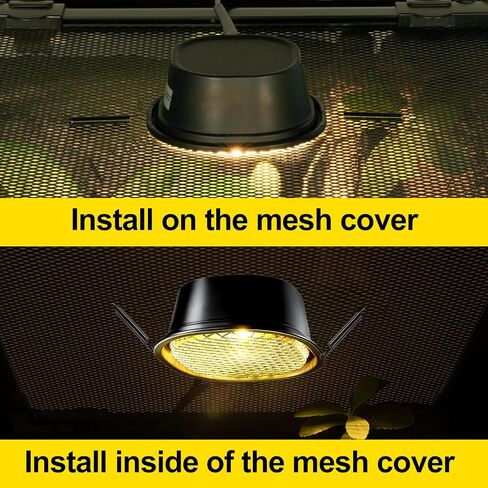 G9 Reptile Infrared Heat Lamp, Terrarium Heating Lamp Fixture with 50W UVA Low Profile Night Red Bulb | Safety Mesh, Tank Hood Basking Spot Light for Bearded Dragons Turtles Lizards Geckos in Saudi Arabia