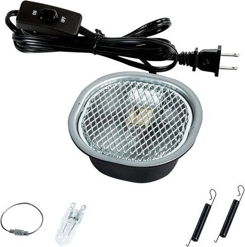 G9 Reptile Infrared Heat Lamp, Terrarium Heating Lamp Fixture with 50W UVA Low Profile Night Red Bulb | Safety Mesh, Tank Hood Basking Spot Light for Bearded Dragons Turtles Lizards Geckos in Saudi Arabia