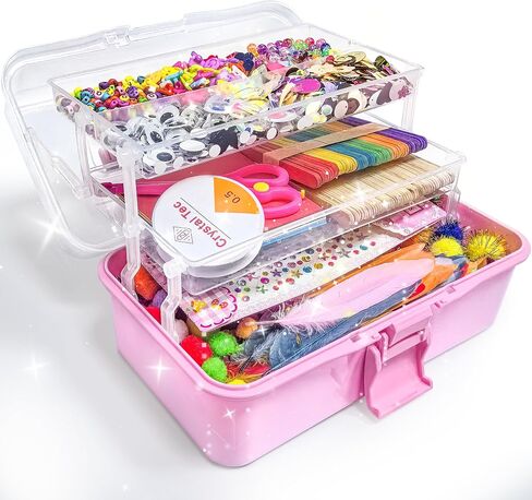 Linaye Arts and Crafts Supplies للأطفال ، كلها في مجموعات صناديق Craft Craft ، مجموعة Craft Supplies تشمل Pompoms ، منظفات الأنابيب للأطفال الذين تتراوح أعمارهم بين 4-6 6-8 هدايا عيد ميلاد للبنين الفتيات in Saudi Arabia