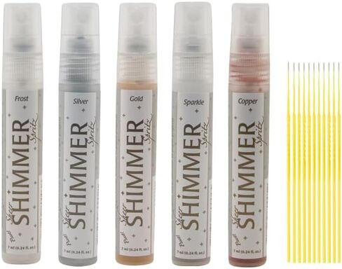 Shimmer Spritz Bundle - Imagine Pssst! Sheer Shimmer Spritz Ultra Fine Spray - Frost, Sparkle, Silver, Gold Copper - with Trebbies Detail Sticks in Saudi Arabia
