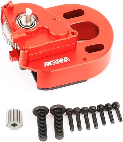 RCAWD SCX24 Transmission Case No-Motor Full Metal 370 Gearbox for AXIAL 1/24 SCX24 Red in Saudi Arabia
