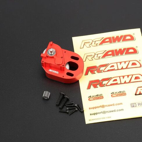RCAWD SCX24 Transmission Case No-Motor Full Metal 370 Gearbox for AXIAL 1/24 SCX24 Red in Saudi Arabia