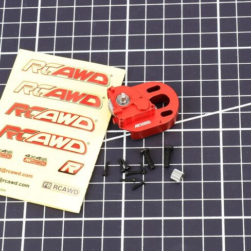 RCAWD SCX24 Transmission Case No-Motor Full Metal 370 Gearbox for AXIAL 1/24 SCX24 Red in Saudi Arabia