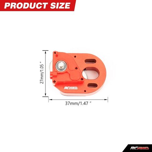 RCAWD SCX24 Transmission Case No-Motor Full Metal 370 Gearbox for AXIAL 1/24 SCX24 Red in Saudi Arabia