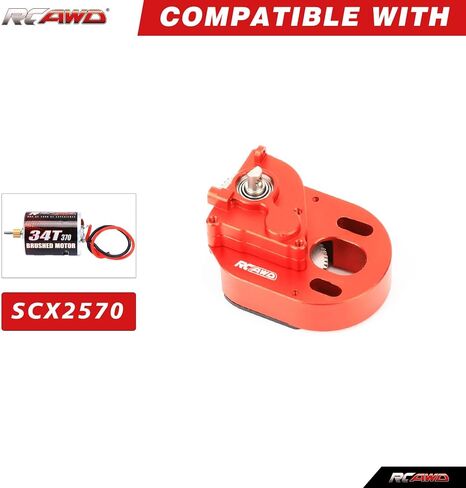 RCAWD SCX24 Transmission Case No-Motor Full Metal 370 Gearbox for AXIAL 1/24 SCX24 Red in Saudi Arabia