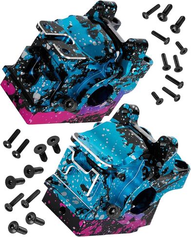 RC REANBOX TRANSMISSERDASE ERDARDRADERS أجزاء لـ 1/10 SLASH/RUSTLER/Stampede/Jato VXL 4X4 4WD ، XO-1 ، علبة مربع الموجة الخلفية الأمامية للألومنيوم ، استبدل #6880 #6881 ، Navy Blue in Kuwait