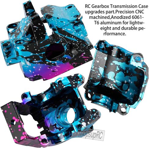 RC REANBOX TRANSMISSERDASE ERDARDRADERS أجزاء لـ 1/10 SLASH/RUSTLER/Stampede/Jato VXL 4X4 4WD ، XO-1 ، علبة مربع الموجة الخلفية الأمامية للألومنيوم ، استبدل #6880 #6881 ، Navy Blue in Kuwait
