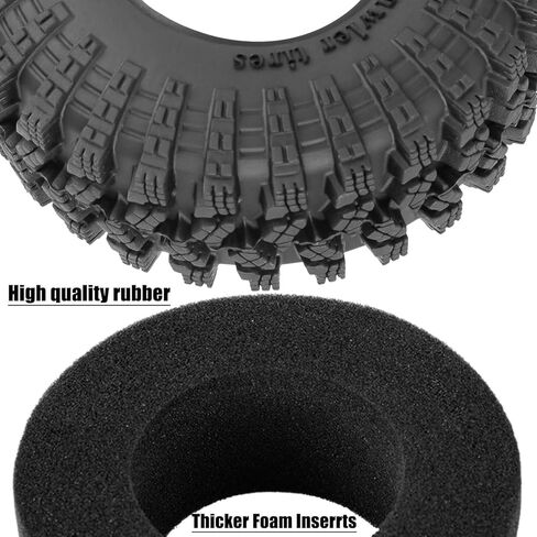 1.3" Wheel Tires for 1/18 1/24 Trx4m SCX24 RC Crawler,(4PCS),1.3 Beadlock Aluminum RC Wheel Rims Brass Rings All Terrain RC Tires,Colour in Saudi Arabia