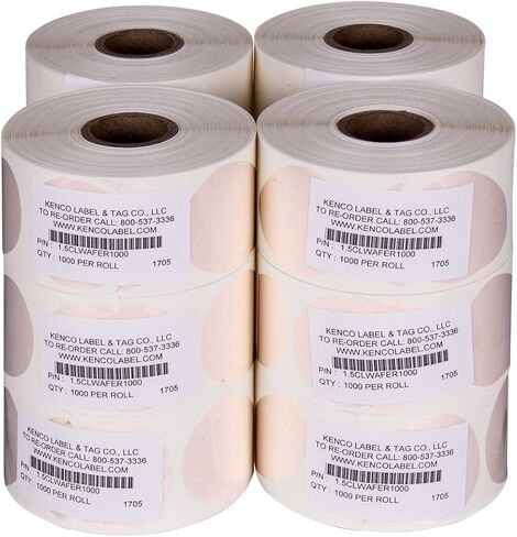Clear Wafer Package Seals 1.5" Circle Tab Sticker Labels by Kenco (1 Pack (1,000) in Saudi Arabia