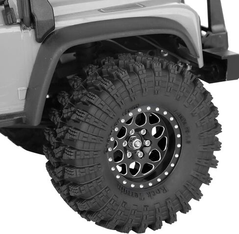 1.3" Wheel Tires for 1/18 1/24 Trx4m SCX24 RC Crawler,(4PCS),1.3 Beadlock Aluminum RC Wheel Rims Brass Rings All Terrain RC Tires,Colour in Saudi Arabia