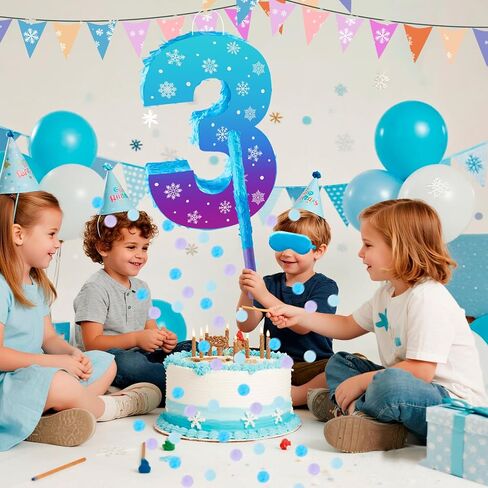 زخارف عيد ميلاد ندفة الثلج ، ندفة الثلج في الشتاء رقم 5 بيناتا مع عصا العصا وعصاها ندفة الثلج Piñata الدقيقة واللوازم (Snowflake 5) in Kuwait