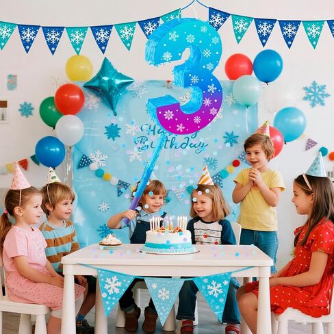 زخارف عيد ميلاد ندفة الثلج ، ندفة الثلج في الشتاء رقم 5 بيناتا مع عصا العصا وعصاها ندفة الثلج Piñata الدقيقة واللوازم (Snowflake 5) in Kuwait