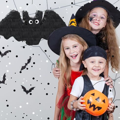 Jenaai Halloween Piñata 16 x 7 x 3 Inch Halloween Bat Piñata for Kids with Stick Blindfold and Confetti for Boys Girls birthday Party Decorations in Saudi Arabia
