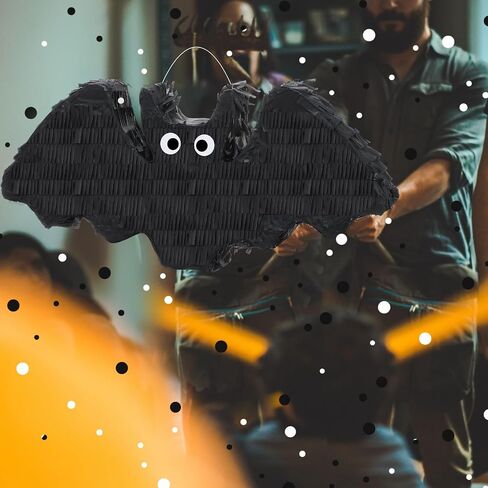 Jenaai Halloween Piñata 16 x 7 x 3 Inch Halloween Bat Piñata for Kids with Stick Blindfold and Confetti for Boys Girls birthday Party Decorations in Saudi Arabia