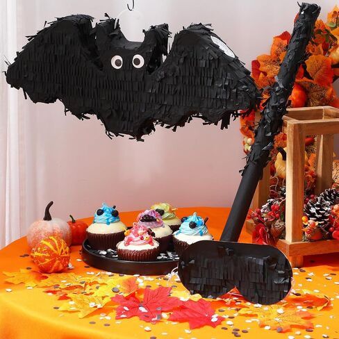 Jenaai Halloween Piñata 16 x 7 x 3 Inch Halloween Bat Piñata for Kids with Stick Blindfold and Confetti for Boys Girls birthday Party Decorations in Saudi Arabia