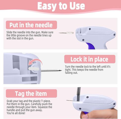 Mini Stitch Gun Kit - غزو الملابس مع 2 إبر ، 500 سوداء و 500 أبيض | غرزة ثورة الإصلاح السريع in Saudi Arabia