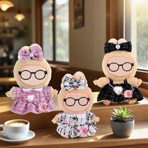 iBayda Total 3 Sets Doll Clothes Accessories for 17cm Dolls Include: 3 Hats, 3 Tops, 3 Rompers, 1 Bag, 1 Glasses and 1 Shoes- Soft & Stylish Costume Accessories (Doll Not Icluded) in Kuwait