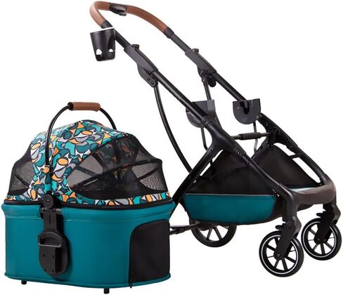 Pet Cat Stroller قابلة للطي متعددة الكلب كراسي الدفع للكلاب الصغيرة مع حامل الكأس ، عربة Cat Cat Dog Buggy عربات الحيوانات الأليفة القابلة للفصل للكلاب الصغيرة والمتوسطة (الأخضر) in Kuwait