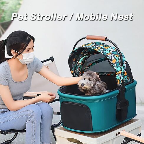 Pet Cat Stroller قابلة للطي متعددة الكلب كراسي الدفع للكلاب الصغيرة مع حامل الكأس ، عربة Cat Cat Dog Buggy عربات الحيوانات الأليفة القابلة للفصل للكلاب الصغيرة والمتوسطة (الأخضر) in Kuwait