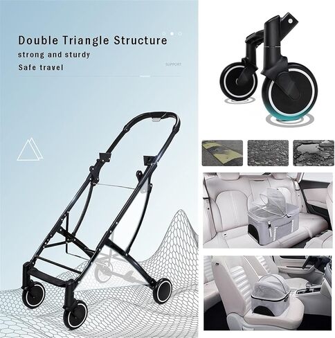 Double-Layer Pet Stroller for Cats and Dogs, Double Travel Dog Pram Strollers Detachable Pet Stroller Pushchair Cat Buggy Cart Carrier Dog Pushchair for Twin or Multiple (Purple) in Saudi Arabia