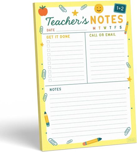 Sweetzer & Orange Teacher Planner Pad – Weekly Undated Lesson Planner for Teachers – 60 Tear-Off Sheets – 9" x 6" Compact Desk Notepad with Notes and Contact Section – Stylish Peach Border in Saudi Arabia
