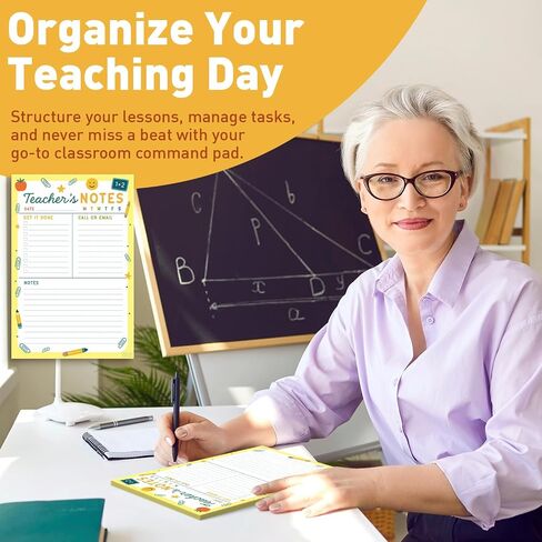 Sweetzer & Orange Teacher Planner Pad – Weekly Undated Lesson Planner for Teachers – 60 Tear-Off Sheets – 9" x 6" Compact Desk Notepad with Notes and Contact Section – Stylish Peach Border in Saudi Arabia