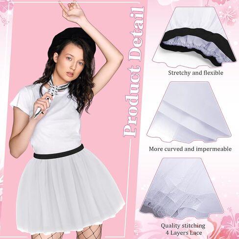6 Pcs Women's Tutu Skirt Colorful Lightweight Dance Runners Tutu Elastic 3 Layered Tulle Neon Tutu Classic 1980s Costumes for Women Dress up Birthday Party, 6 Colors in Saudi Arabia