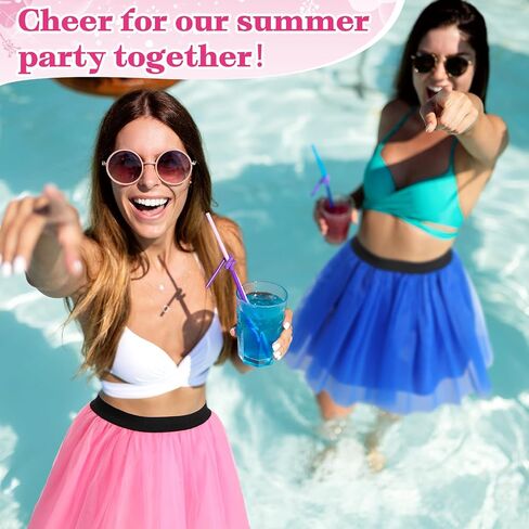 6 Pcs Women's Tutu Skirt Colorful Lightweight Dance Runners Tutu Elastic 3 Layered Tulle Neon Tutu Classic 1980s Costumes for Women Dress up Birthday Party, 6 Colors in Saudi Arabia