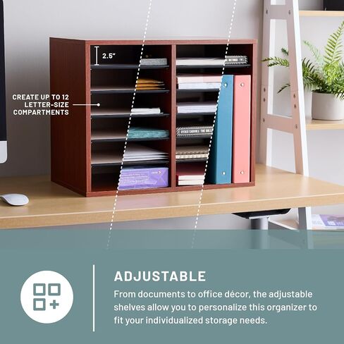 منتجات Safco Wood Literature Literature Organizer ، 16 مقصورة ، خشب رمادي in Kuwait
