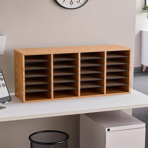 منتجات Safco Wood Literature Literature Organizer ، 16 مقصورة ، خشب رمادي in Kuwait