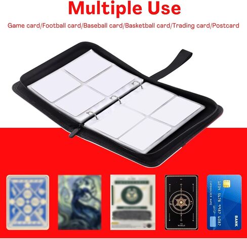Binder مع 4 جيوب مع سحاب ل 50 صفحة ، 400 موثق Collector's Collector ، ألبوم Collector لبطاقات MTG TCG Sports Cards in Saudi Arabia