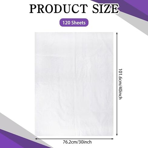 Lecehivo 120 Sheets 30 × 40 بوصة حامض ورق الأرشيف الخالي من ورق الأنسجة غير المحفوظة بدون حمض ورق اللجنين الأبيض المجاني للمطبوعات المنسوجات التي تفصل بين الحفاظ على مستندات التخزين على المدى الطويل in Kuwait
