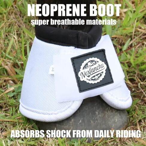 Protective Bell Boots for Horse, Shock Absorbing Hoof Protective Overreach Boot with Anti-Spin Fastening Optimal Protection,Durable & Comfortable,Quick Wrap Hook & Loop in Kuwait
