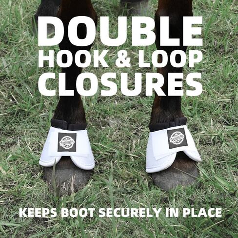 Protective Bell Boots for Horse, Shock Absorbing Hoof Protective Overreach Boot with Anti-Spin Fastening Optimal Protection,Durable & Comfortable,Quick Wrap Hook & Loop in Kuwait
