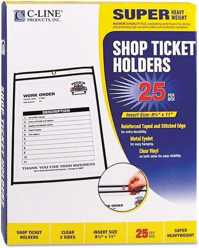 C-Line 46912 Shop Ticket Holders, Stitched, Both Sides Clear, 75-Inch, 9 x 12, 25/BX in Saudi Arabia